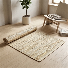 Kludetæppe i Læder - LYS. 80x200